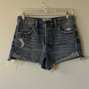 PISTOLA Kylee Dark Wash High Rise Denim Cutoff Shorts